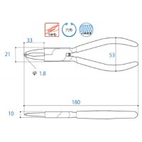 スナップリングプライヤー穴用直爪 175mm ※取寄品の2枚目