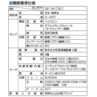 雑排水用水中ハイスピンポンプ PN型 非自動形 50Hz 口径32mm 0.15KW 三相200V メーカー直送の2枚目