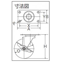 ゴムキャスターEシリーズ 自在式(ストッパー付)車輪径40mmの2枚目