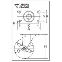 ゴムキャスターEシリーズ 自在式(ストッパー付)車輪径65mmの2枚目