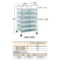 MLワゴン(大引出付・5段)570×477×945mm ネオグレー【代引不可・メーカー直送品 車上渡し品】の2枚目