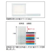 薄型折りたたみコンテナ スケルコン(フタなし)外寸530×366×325mm 透明ブルーの3枚目