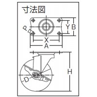 ナイロンキャスターEシリーズ 自在ストッパー付 車輪径40mmの2枚目