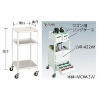 軽量キャビネット用ワゴン 間口400×奥行420×高さ880mm ホワイトの2枚目