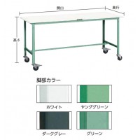 AE型作業台 900×600×H848 100φキャスター付 YG色※メーカー直送品 車上渡し品の2枚目