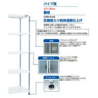 フェニックスラック 1200×450 3段 ホワイト※メーカー直送品 車上渡し品の3枚目