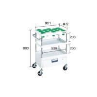 フェニックスワゴン 600×400 1段引出付 BT-50 ヤンググリーン メーカー直送品 車上渡しの2枚目