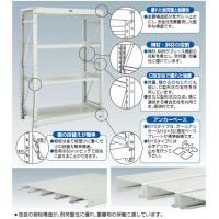 重量ボルト式棚 M10型(単体型・1000kgタイプ・4段) ネオグレー メーカー直送品 車上渡し品の2枚目