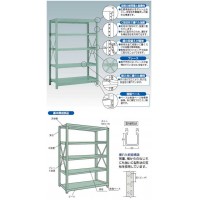 中量ボルト式棚R3型用追加棚板(中受金具付)1742×568mm グリーン【代引不可・メーカー直送品 車上渡し品】の3枚目