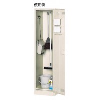 掃除用具ケース(片開型)455×515×1790mm ネオグレー【代引不可・メーカー直送品 車上渡し品】の2枚目