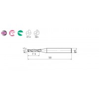 2枚刃汎用エンドミル(L)1.5mmの2枚目