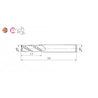 アルミ加工用ラフィングエンドミル(M)の2枚目