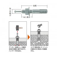 オールアンカーCタイプ M8×60 10本入※取寄せ品の2枚目