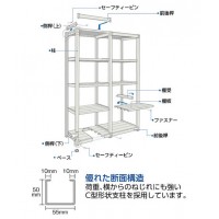 TUG型中量棚300kg 単体型 1855×476×H1200 3段 ※メーカー直送品 車上渡し品の3枚目