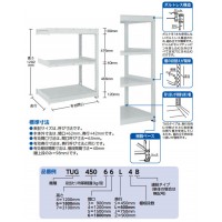 TUG型中量棚450kg 連結型 1800×776×H1200 3段 ※メーカー直送品 車上渡し品の2枚目