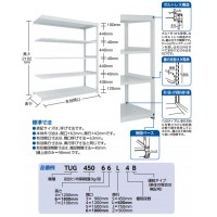 TUG型中量棚450kg 連結型 900×626×H2100 5段 ※メーカー直送品 車上渡し品の2枚目