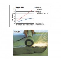 超研削フラップホイール 外径25×幅25×軸径6 5個入 #Z40※取寄せ品の2枚目