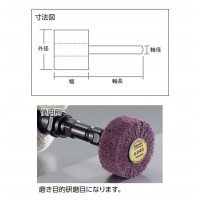 ナイロン軸付ホイール 外径100×厚み25×軸6 5個入 1000# ※取寄せ品の2枚目