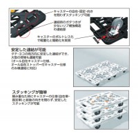 連結型樹脂製平台車ルートバン メッシュタイプ 白 515mm 6台セット メーカー直送品 車上渡しの2枚目