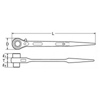 両口ラチェットレンチ(シノ付)41×46mmの2枚目