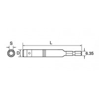 電動ドリル用エクステンションバー(差込角6.35mm)L100mmの2枚目