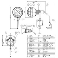 レフ球 投光器 300w AC100V アース付 (取付枠タイプ) 5m 2PNCT0.75x3芯 取寄品の2枚目