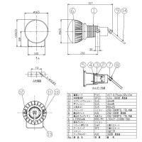 作業用 エコビックLED投光器アース付(取付枠タイプ)1.5m 50w 昼白色 本体色(黒)取寄品の2枚目