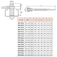 片ロングソケット両口ラチェットレンチ 14×17L 取寄品の2枚目