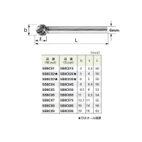 スーパー超硬バー シャンク径6mm 球型 全長52×刃径9.5×刃長8mm 取寄品の2枚目