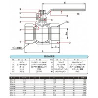 黄銅製フルボアボールバルブ ネジ(Rc)2”の2枚目