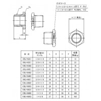 ステンレス製ねじ込継手 ブッシング SCS13A ネジ(R×Rc)1”×1/4の2枚目