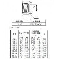 ハイロック チューブ継手 ナット チューブ外径(インチ)3/8の2枚目