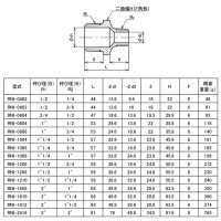 可鍛鋳鉄製 ねじ込み式黒継手 異径ニップル (R)1/2 x 1/4 取寄品の2枚目