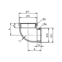可鍛鋳鉄製 ねじ込み式白継手 異径エルボ (Rvc×Rc)1