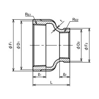 可鍛鋳鉄製 ねじ込み式白継手 異径ソケット (Rc)2 x 1