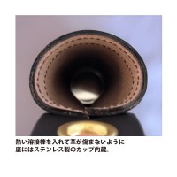 黒革 溶接棒入れステン底付 取寄品の2枚目