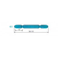 彩ビット(両頭・マグネット入り)刃先(+)3×全長110mm(2本組)の2枚目