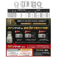 QCソケット シングル ショートタイプ 17mm 6角 取寄品の2枚目