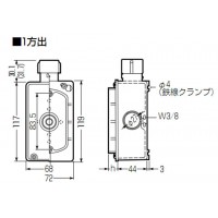 埋込スイッチボックス(Gタイプ・塗代カバー付・1方出)CDO-16SG (1個価格)の2枚目