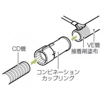 コンビネーションカップリング(Gタイプ)CD単層波付管14⇔VE管14 (100個価格)の3枚目