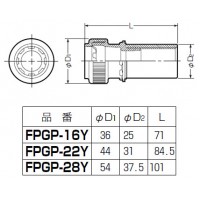 GPアダプター(ワンタッチ型・ねじ付)PF管22⇔厚鋼22 (100個価格)の2枚目