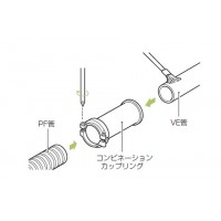 コンビネーションカップリング ミルキーホワイト PF管36⇔VE管36(1個価格)の3枚目