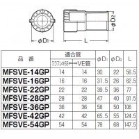 コンビネーションカップリング Gタイプ 防水型(ミラフレキSS専用)(100個価格)の2枚目