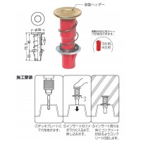 カラー・ヘッダーインサート(デッキプレート用・ばねタイプ)4分ボルト 青(100個価格)の2枚目