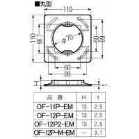 EMシリーズ中形四角用プラ塗代カバー 丸型 (100個価格)の2枚目