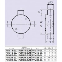 露出用丸形ボックス(平蓋・2方出)適合管VE14 ミルキーホワイト PVM14-2LM (20個価格)の2枚目