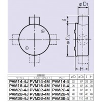 露出用丸形ボックス(平蓋・4方出)適合管VE22 ベージュ (20個価格)の2枚目