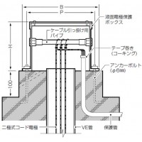 正方形防水液面電極保護ボックス(カブセ蓋・ノック無) 250×200mm ベージュ (1個価格) 受注生産品の2枚目