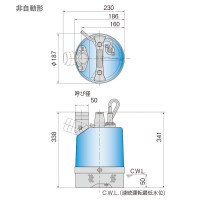 一般工事排水用 水中ハイスピンポンプ LB型 非自動形 50Hz 口径50mm 0.75kW 単相100V メーカー直送の5枚目