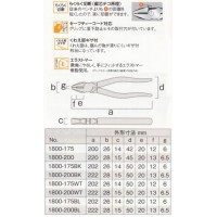 スタンダードペンチ(樹脂グリップ)オレンジ 175mmの2枚目